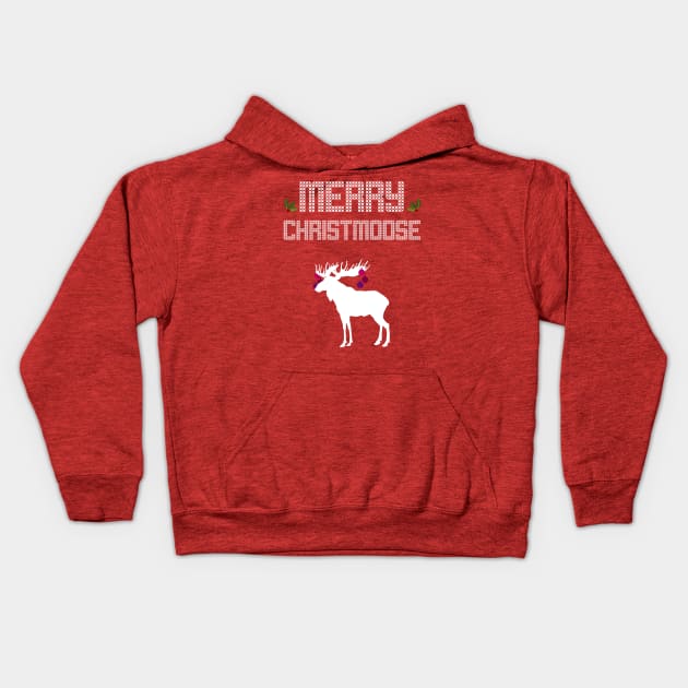 Merry Christmoose - Christmas Xmas Holidays Kids Hoodie by fromherotozero